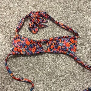 SOLD Strawberry Milk Mob Floral Bikini Top